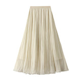 High-Level Feeling Super Good-Looking Half-Dress Woman 2026 Autumn Fairy A Word Big Swing Folded 100 Folded Skirt 8986