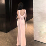 Pink Dingy Dress Women In Autumn Pure Desire To Waist Fishtail Dress Body Ass Long Skirt Dress Dress Dress