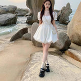 French Sweet And Spicy Niche High-End Mesh Splicing Bubble Sleeve Dress Female Student Super Fairy Tidaughter Princess Dress