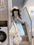 Tea Wear A Set Of Summer Sweet Temperament Slings Pony Pony Short Skirt Small Man Two Sets
