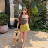 Thai Island Tourism Holiday Style Wearing A Suit Hottie Tat T-Shirt Crumbed Half-Dress Shorts Skirt Two-Piece
