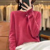 Support Quality Inspection Seamless 100% Pure Wool 2026 Line Ready-On-Line Autumn And Winter New Round Collar Knitted Bottom Sweater