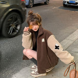 Lambs Gross Baseball Uniform Women's Autumn And Winter 2025 New High-End Fried Street Thick Granular Velvet Fashion Cotton Clothes