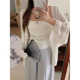 Large-Size Fat Mm Summer Long Sunscreen Cardigan Women Wearing Thin Mesh Shawl Air Conditioning Shawl Knitted Shirt