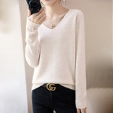 Wool Blended 2026 Autumn And Winter Women's New Short-Term With Small V-Neck Solid Color Loose Inside The Bottom Korean Version Of The Knitted Shirt