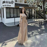 Seaside Vacation Slimming Bra Dress Slightly Fat Mm Fashion Niche Design Feel Elegant Temperament Dress Dress Woman