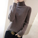 Wool Blended 2026 Autumn And Winter New Women's High-Collar Loose Loose Short-Colored Shoulder Hooded Bottom Sweater Knitting Shirt