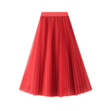 Luxury Fairy Atmosphere Swing Net Yarn Half-Dress Woman 2025 Spring Thin And Flowing Medium Long Folded Dress D9802