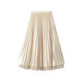 Two Sides Wearing Bright Silk Mesh Dress Dress Dress New Hundred Folded Skirt Half-Dress Dress High Waist Hanging Pendant Dress 3616