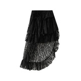 Irregular Lace Dress Woman 2025 Spring Cake Dress Design High Waist Medium Long Skirt 8909