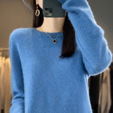 Support Quality Inspection Seamless 100% Pure Wool 2026 Line Ready-On-Line Autumn And Winter New Round Collar Knitted Bottom Sweater