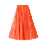 Luxury Fairy Atmosphere Swing Net Yarn Half-Dress Woman 2025 Spring Thin And Flowing Medium Long Folded Dress D9802