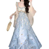High-Level Fairy Irregular Lotus Leaves Side Beautiful Hanging Dress Beautiful Seaside Holiday Dress Women Summer