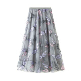 Heavy Industry Lizium Dragonblin Embroidered Half Dress Girl Summer New Mesh Dress A Word Fairy Dress 8649