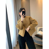 Short Small Round Collar Hair Coat Coat Double-Sided Cashmeat Autumn Winter Wool Blazer Blazer Woman
