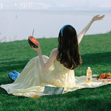 Travel Vacation Fairy Apricot Sling Dress Women's Summer 2027 New Small Seaside Photo Beach Dress