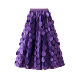 Heavy Industry Three-Dimensional Wave Point Black Mesh Half-Body Dress 2025 New Design Sense Hepburn Style Long Umbrella Skirt 0931