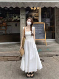 French White Sleeveless Vest Dress Women's Summer New High-End Temperament Square Leniour Skirt