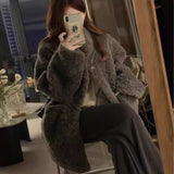 Lazy-Sensitive Lamb Fur Fur In One Environmental Protection Fur Coat Women's Long-Term Autumn And Winter Loose Fur Coat