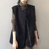 Lamb Hairy Horse Jacket Women Autumn And Winter Fur Integrated Loose Big Size Fat Mm Sleeveless Shoulder Vest