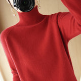 Wool Blended 2026 Autumn And Winter New Women's Loose High-Collar High-Necked Short-Colored Shoulder Thick Sweater Bottom Knitted Shirt