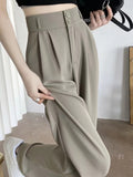High-End Sense Suit Pants Women 2025 New High-Waisted Narrow Version Of Straight Broad Leg Pants Fall Summer Thin