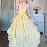 French Holiday Wind V-Neck Beach Dress Design Small Seaside Travel Sexy Sling Dress Women's Summer