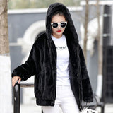 Flannel 2025 New Gentle Version Of Korean Version Thick Hooded Coat Women's Winter New Loose Plush Long Sleeves
