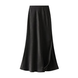 Dark-Patterned High-Sense Violet Dress Summer Female-Sin-Law Fishtail Skirt Open-Fork Cool Dress D9909