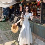 French Apricot-Colum Floral Dress Women's Summer 2026 New Explosive Small Unique Beautiful Temperament Dress