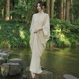 New Chinese-Style Cold-Infense Buddha-Like Zen Dress Women's New Relaxation Feeling National Style Temperament Improvement Hanfu Morning Robe