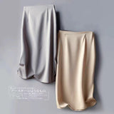 Silk Satin 2026 Spring And Summer Women's New Satin A Skirt Simple Tight Waist-Buffed Fishtail Skirt Half-Body Skirt