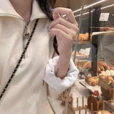 Tea Break French Polo Collar Spring Dress Women Spring And Autumn Gentle Feeling Waist Temperament Thin Inside Long Dress