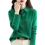 Wool Blended 2026 Autumn And Winter Women's New Loose Polo Collar Short Shirt Coat Knitted Open Shirt