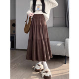 Cake Skirt Half Dress Autumn And Winter Woman 2025 New Pear-Shaped Body Shaded Thin A-Character Skirt Casual Temperament Half Skirt