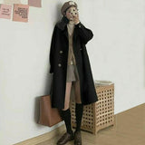 Spring And Autumn Thin Cardigan Coat Woman Hepburn Hair Coat Korean Version Of The Loose Small Man's Coat Long