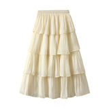 Spring And Summer New Small Fresh Leisure Ball Light Cake Skirt Long Skirt Women 6001