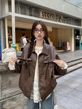 Vintage Bow Leather Coat Female Autumn New Hottie Casual Loose Pu Leather Jacket Temperament Top