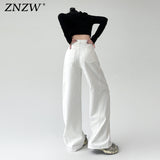 White Jeans Women 2025 Trend With New Summer Loose-Ragging Casual Broad Leg Pants White Pants Women