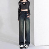 Plus Velvet Broad-Legged Jeans Women's Spring And Autumn 2025 Trend With New Explosive Winter High-Waisted Narrow Version Of Straight Trousers