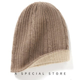 Cashmere Autumn And Winter New Women's Clothing Knitting Warm Fashion Thick Casual Flip Casual Casual Wear Hat