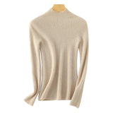 Wool Blended 2026 Autumn And Winter New Women's First-Line Ready-Upled Half-High Collar Strips To Repair Their Own Skin Knitted Bottom Sweater