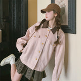 Pink Leather Velvet Coat Women's Autumn And Winter 2026 New Sweet Little College Style Casual Jacket Top