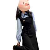 Fake Two College Style Long-Sleeved Dress Women Spring And Autumn 2026 New Teaching Interview Korean Style Wearing Suit