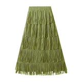 High-End Folded Tuxedo Skirts Women's Summer New Fried Street Niche Temperament With Thin Half Skirt 0666