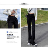 Black High-Waisted Micro-Horn Jeans Women's Autumn 2025 Thin New Burst Spring And Autumn Women's Horseshoe Pants