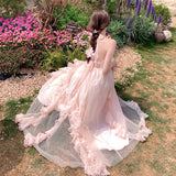 French Gentle Holiday Style Pink Sleeveless Hanging Neck Dress Women Summer High-End Feel Leaves Side A Word Dress