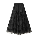 French Half-Dress Summer 2025 New Irregular Mesh Dress With Thin High Waist Fluffy Cake Skirt D2507