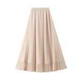 Super Fairy Nail Beads Yarn Half-Dress Women's Spring 2025 New High-Waist A Word 100-Fold Skirt Mid-Long Yarn Skirt 8928