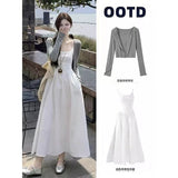 French White Sling Dress Women 2026 New Temperament High-End Summer Wearing Suit In The Long Dress